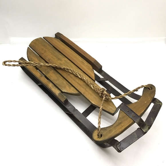Decorative Small Wooden  Sled, Doll Sled - Picture 1 of 10